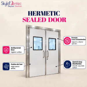 Hermetic sealed door for dental operatory and sterile clinical environments by Skyloc Dentec