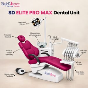 SD Elite Pro Max dental chair with LED light and touch control panel